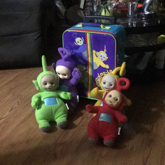 Vintage 1990’s Teletubbies Roll Suitcase 4 Tubbies - Picture 5 of 13